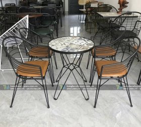 Bàn Ghế Cafe Sắt Ngoài Trời TM02