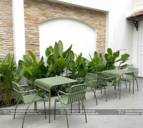 Bàn Ghế Cafe Sắt Decor Xanh Mint