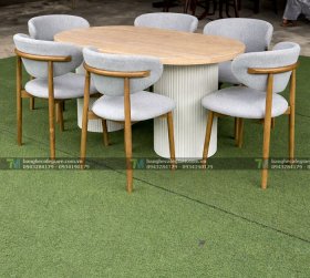 Bộ Bàn Ghế Gỗ Nhà Hàng Oleandro 02