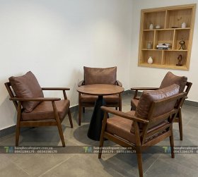 Bàn Ghế Sofa Cafe Gỗ Cigar