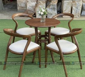 Bàn Ghế Cafe Gỗ Salma 02