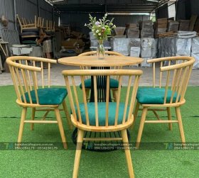 Bộ Bàn Ghế Cafe Gỗ Decor 13 Nan
