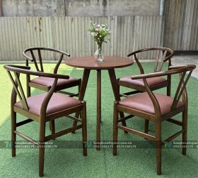 Bàn Ghế Cafe Gỗ Wishbone
