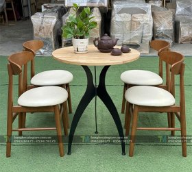 Bàn Ghế Cafe Gỗ Lunar 04
