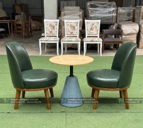 Bàn Ghế Sofa Cafe Gỗ Velvet 02