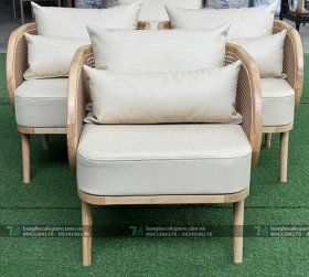 Ghế Sofa Cafe Gỗ Đan Mây Nhựa Cao Cấp